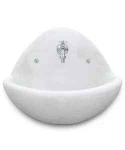 FONTANA BACINELLA DA MURO "FRADUSTA" ANTICATA COLORE BIANCO -  54X25X56 CM